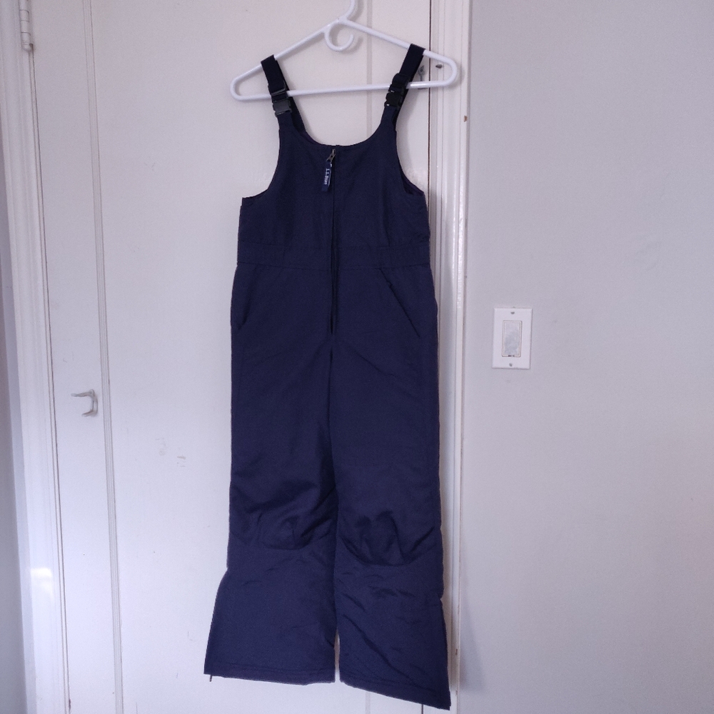 L.L. Bean Kids Cold Buster Ski Snow Bibs Overalls Size 8 Navy Boys Girls